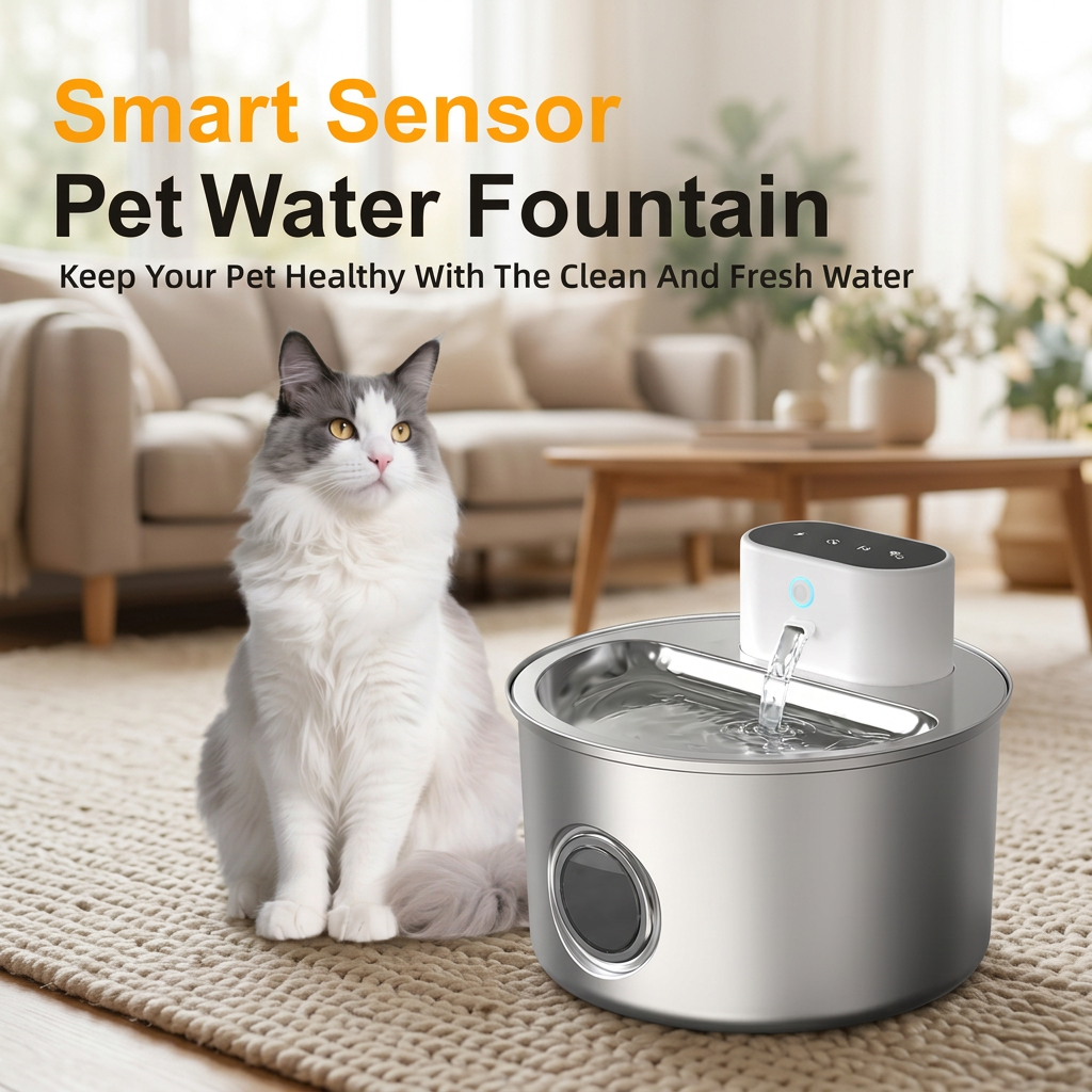 PawPilot 3.5L Rechargeable Stainless Steel Pet Water Fountain