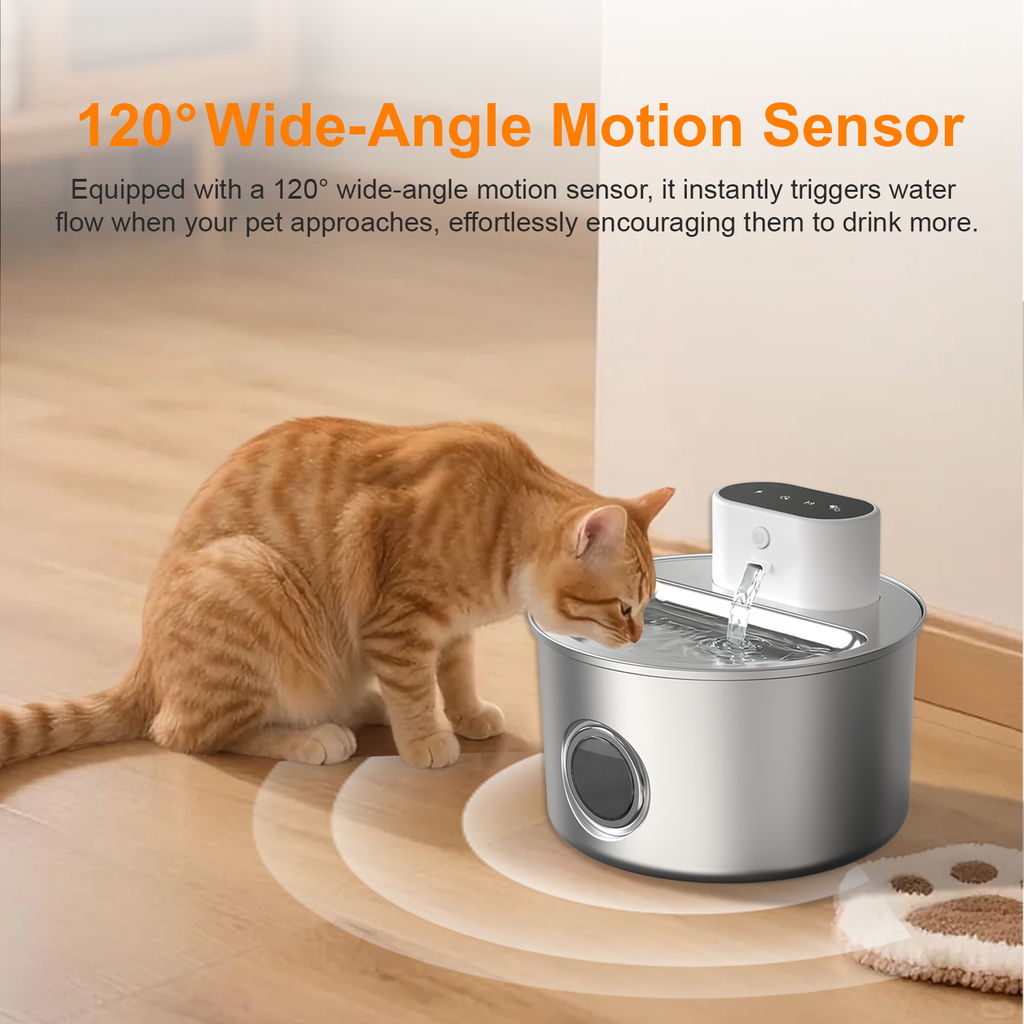 PawPilot 3.5L Rechargeable Stainless Steel Pet Water Fountain