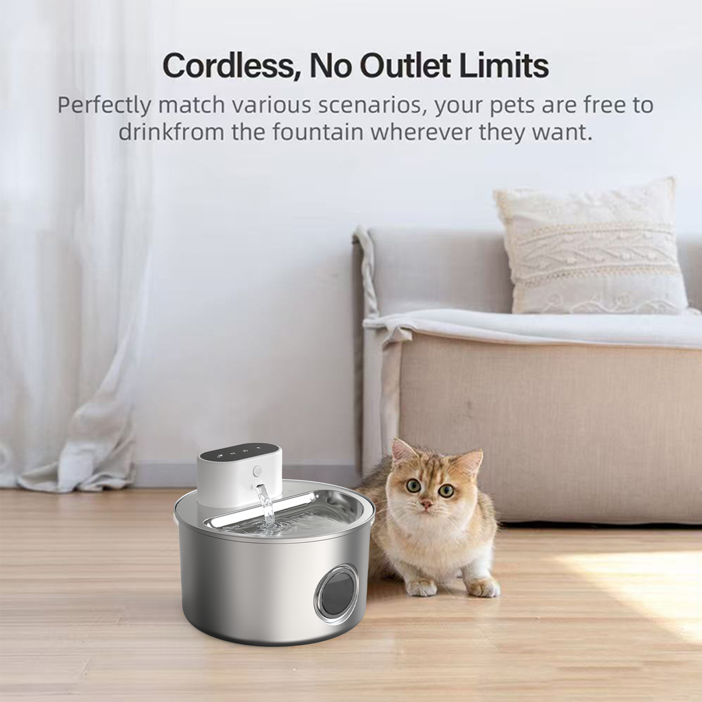 PawPilot 3.5L Rechargeable Stainless Steel Pet Water Fountain